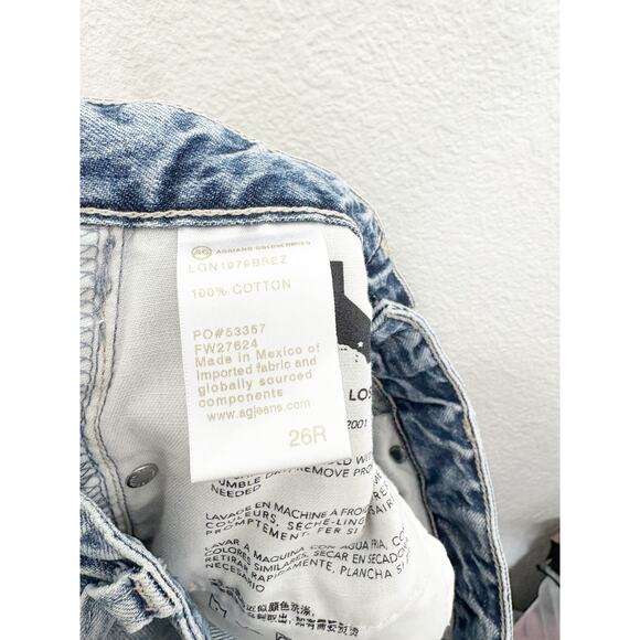 AG Adriano Goldschmied Alexxis Straight Leg Jeans Size 26 In Breeze Distressed - Picture 6 of 14
